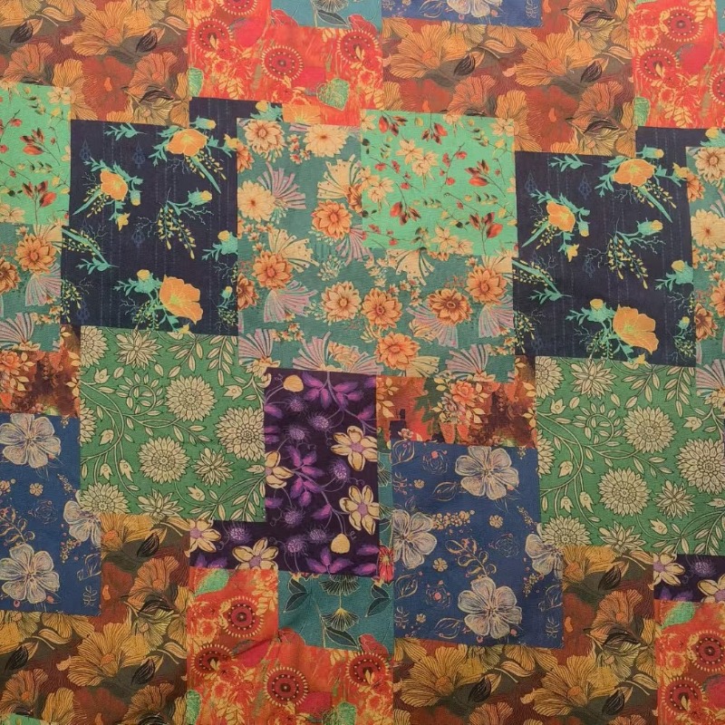 Linen Table Runner - Хлопково-льняная ткань с нерегулярным принтом и