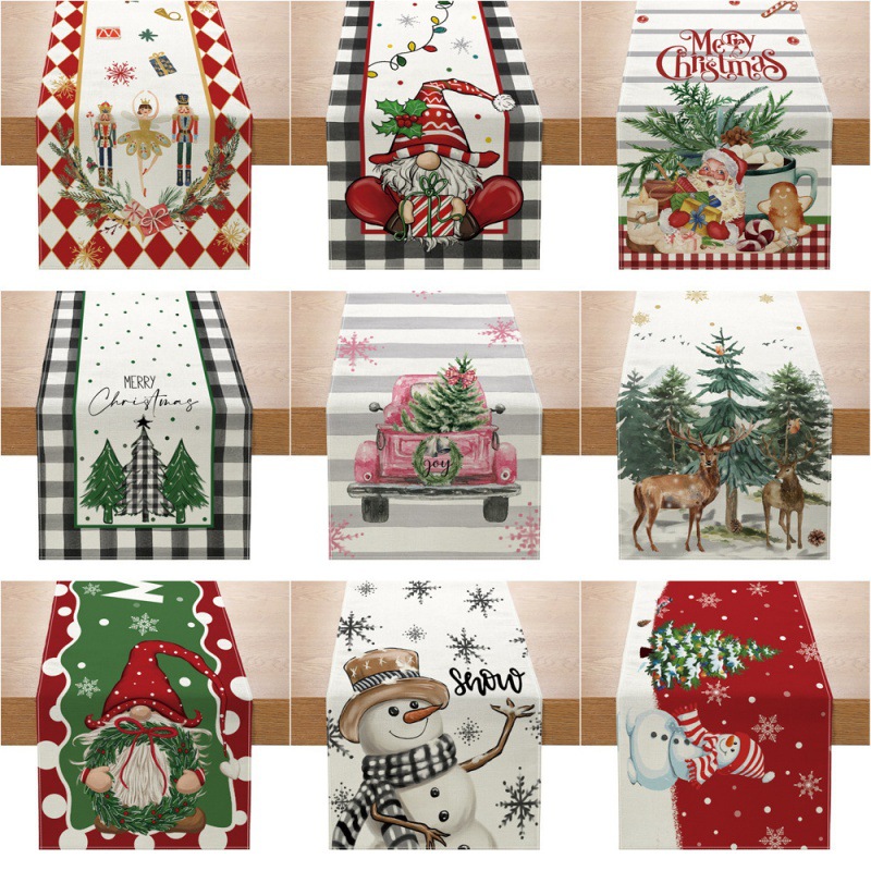 Linen Table Runner - Рождественская настольная дорожка, новый Рождественский Декор,