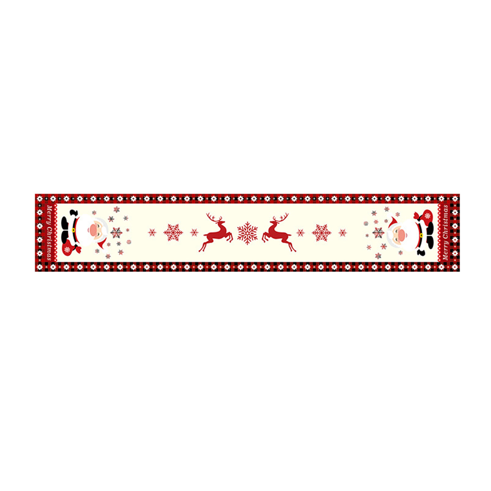Linen Table Runner - Праздничная рождественская скатерть с цветочным принтом.