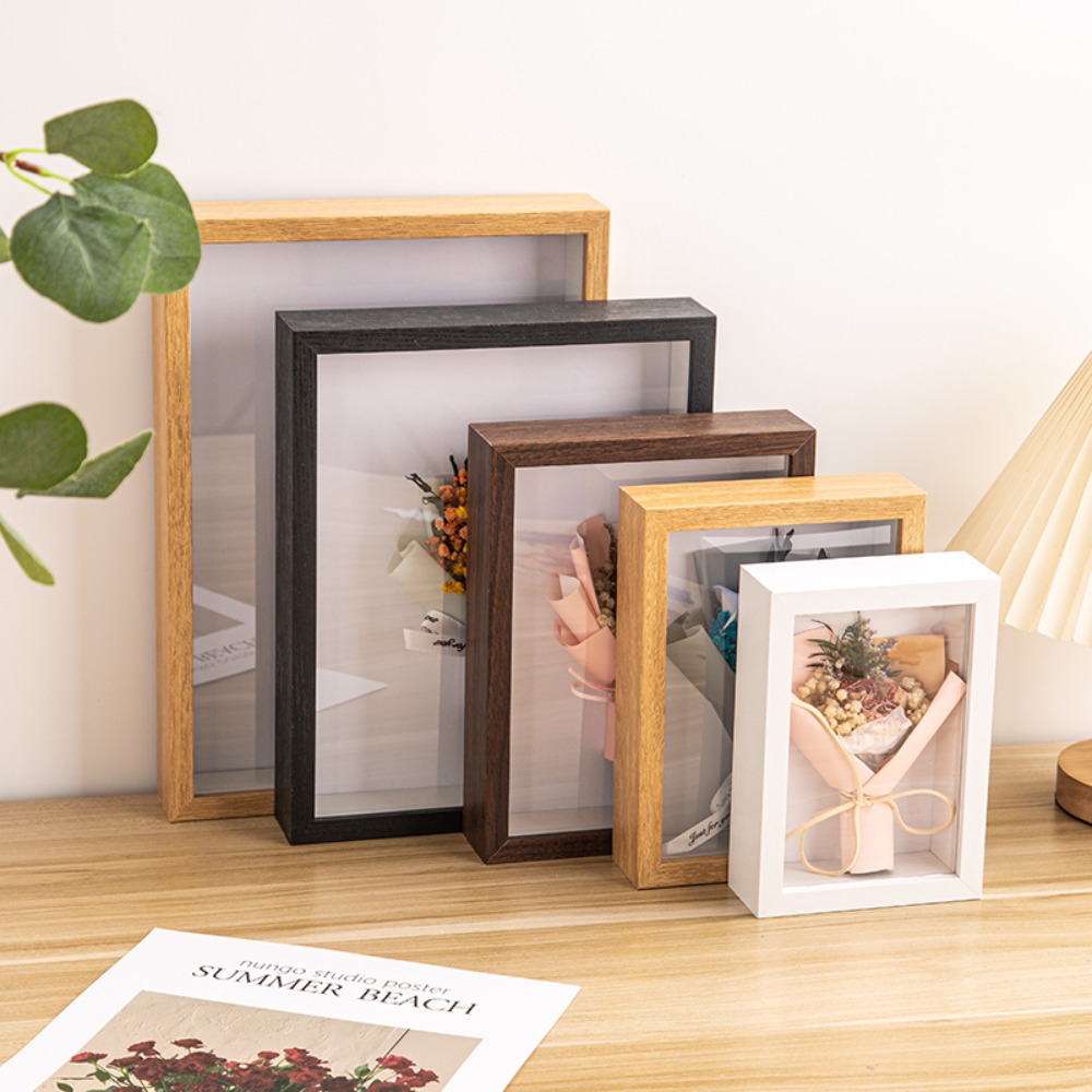 Bamboo Photo Frame - Прочная прямоугольная фоторамка-витрина из дерева и