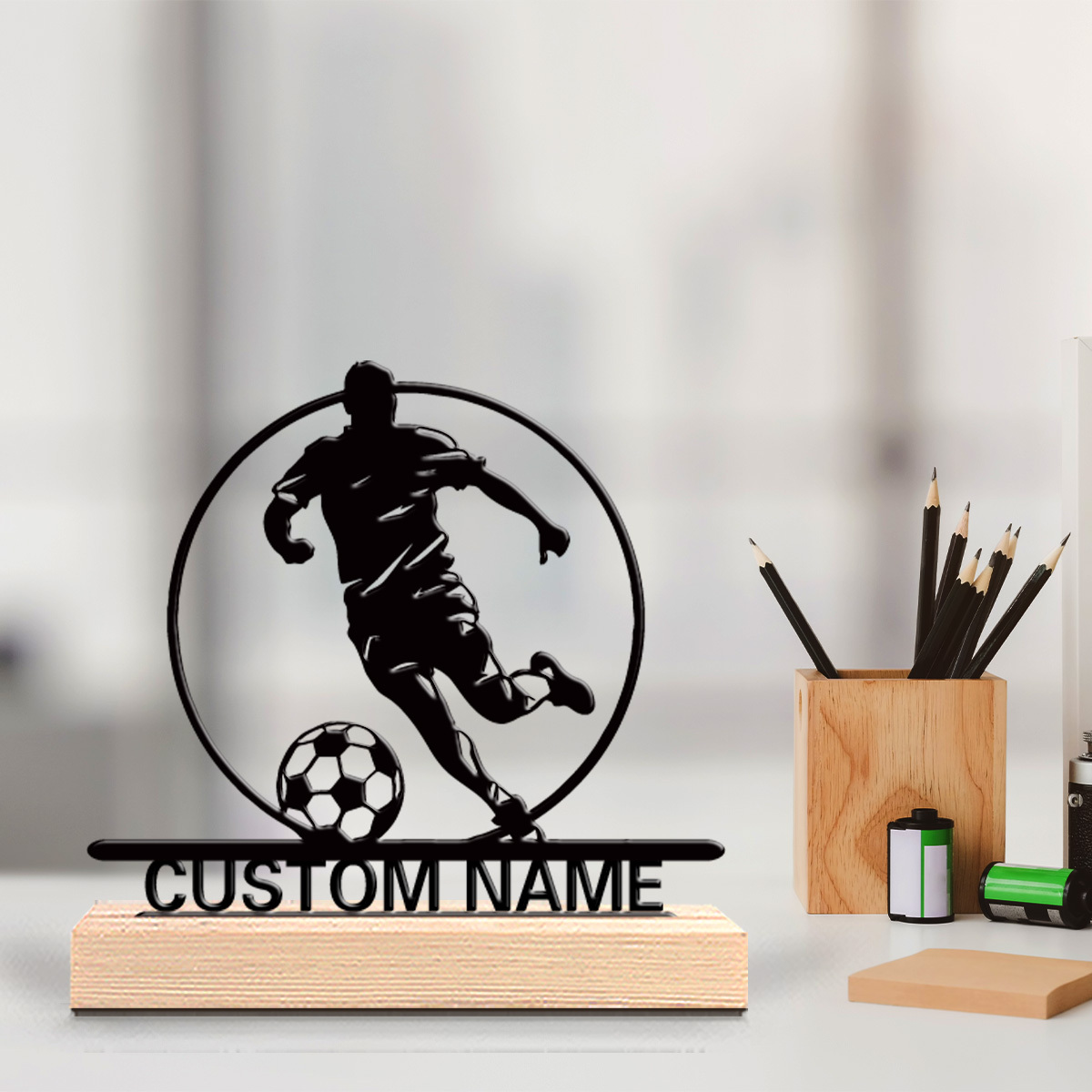 Home Decor Theme - Металлическая статуэтка футболиста на заказ с