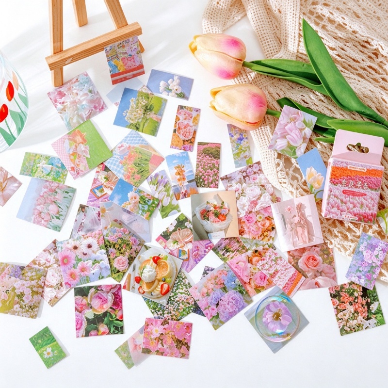 Home Decor Magazine - 45 шт. наклеек с весенними цветами
