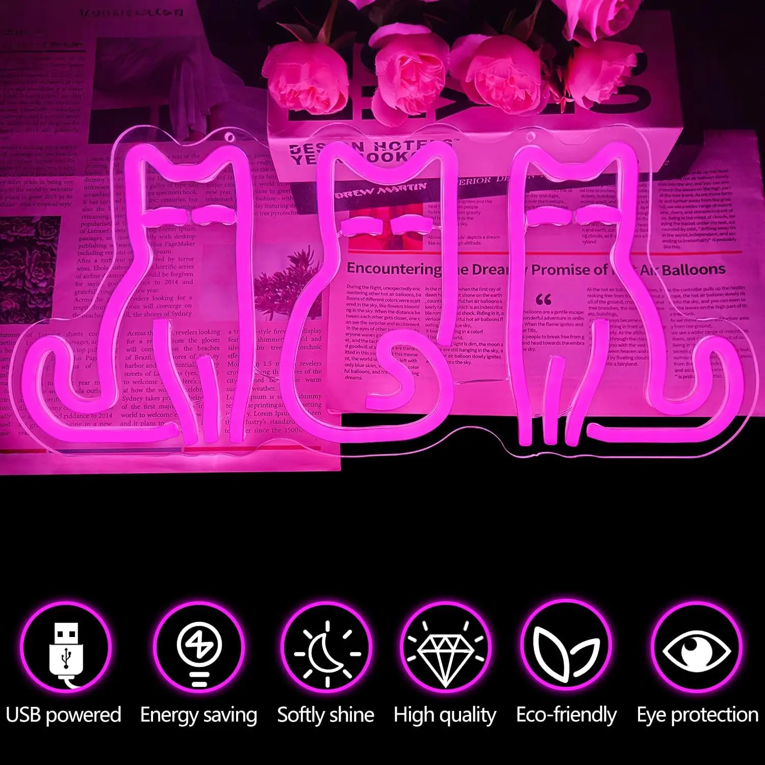 Неоновая вывеска «Кошки» с USB – обзор и цена Home Decor Theme