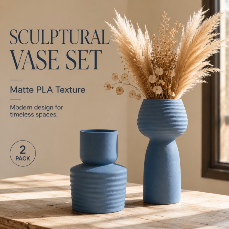 Набор из 2 матовых синих ваз с – обзор и цена Pampas Grass Decor